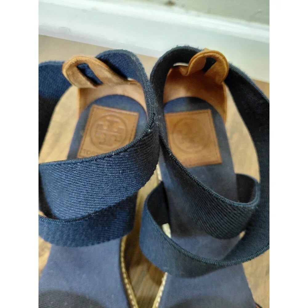 Tory burch sandals wedge heels size 10.5 Blue